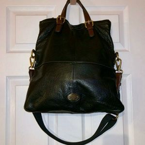 Fossil black leather hand/shoulder bag